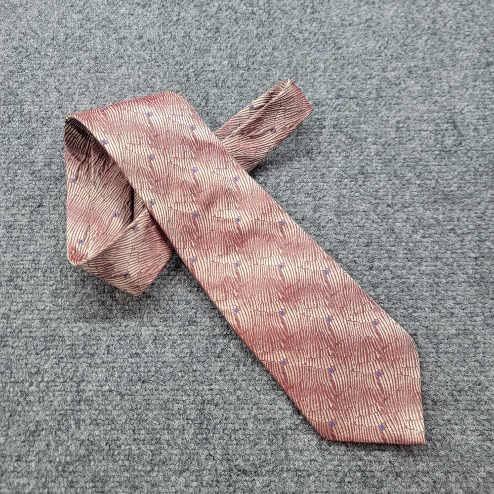 Vintage Emilio Ponti Roma-Milano Silk Tie 4" Wide Dusty Rose Mauve Geometric
